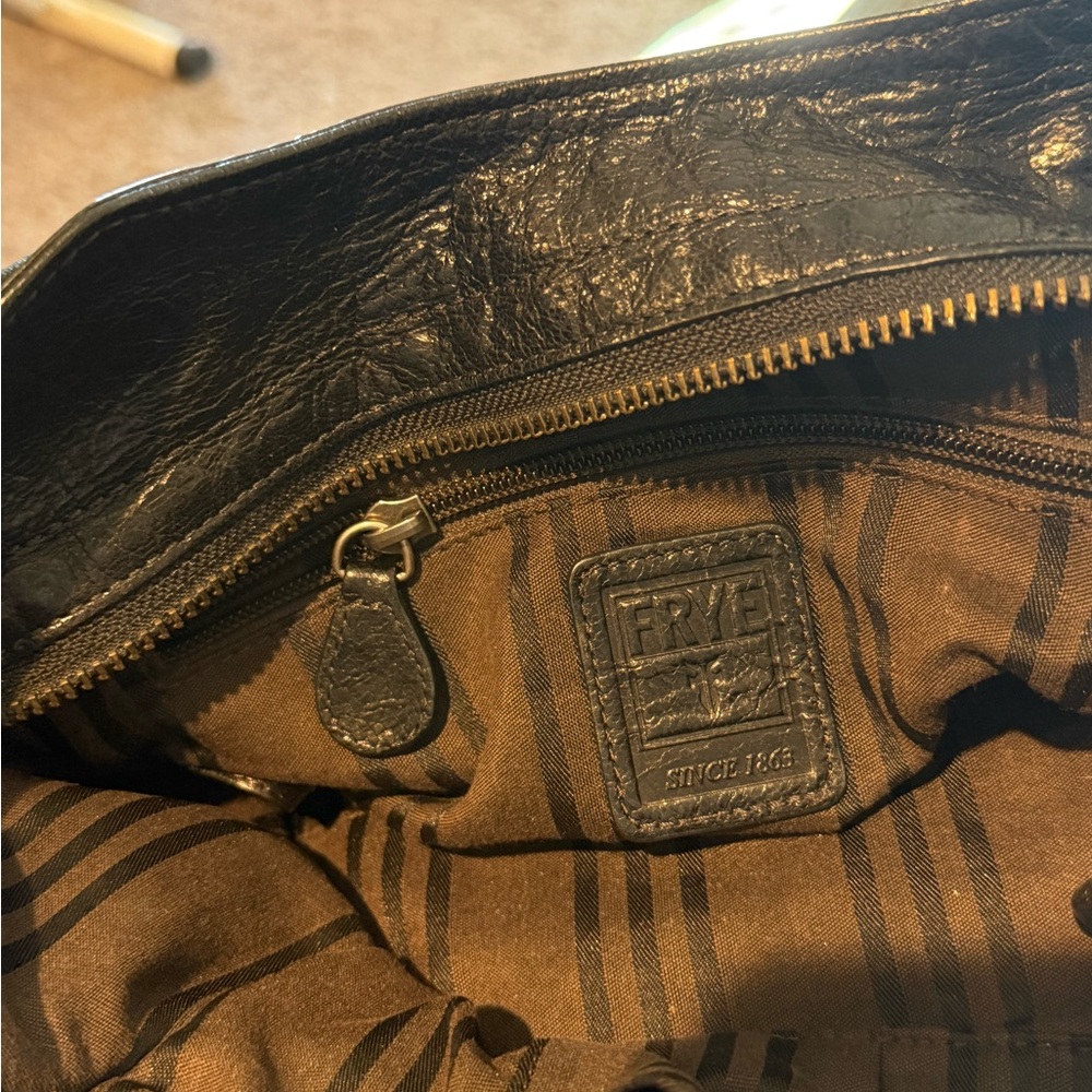 FRYE (rare!) Deborah Studded Black Leather Large Satchel - Picture 13 of 16